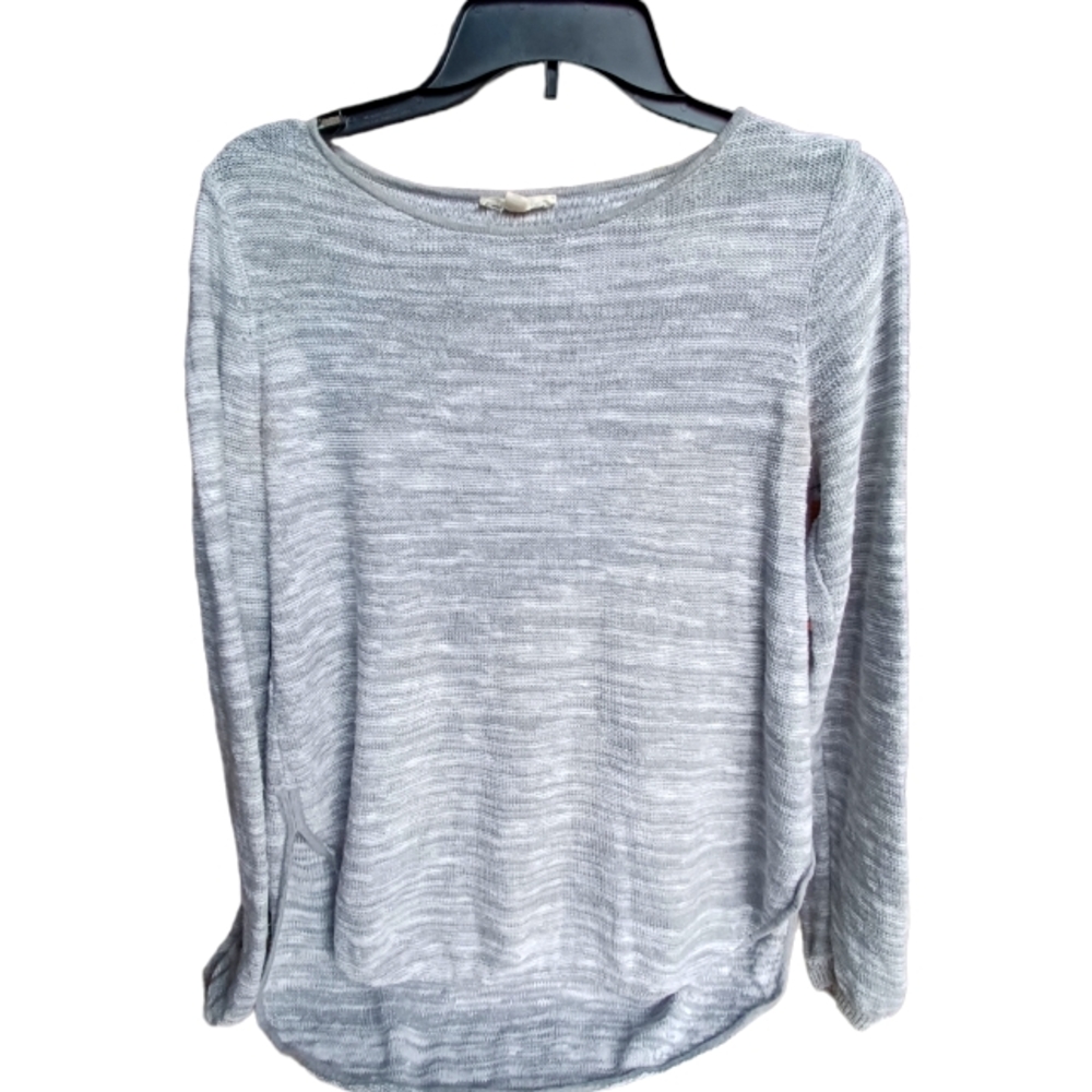 Eileen Fisher gray organic linen cotton blend sweater sz XS